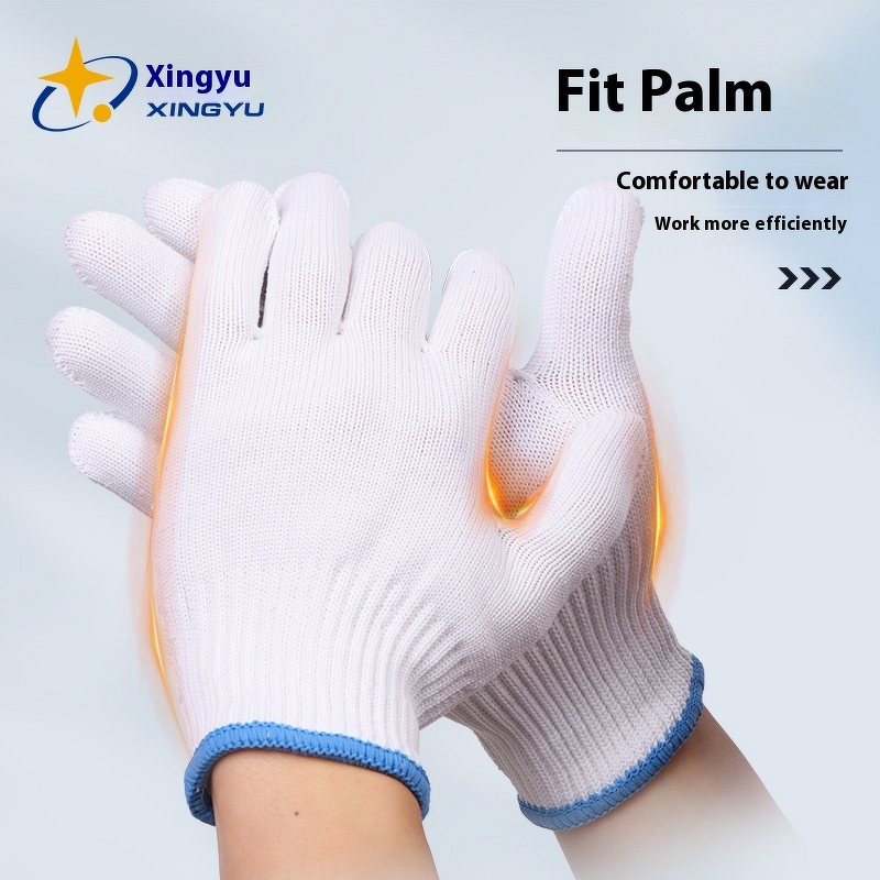 Anti-Slip Work Gloves Manufacturer - Thickened Breathable Construction Site Safety Wear-Resistant Polyester Cotton Safety