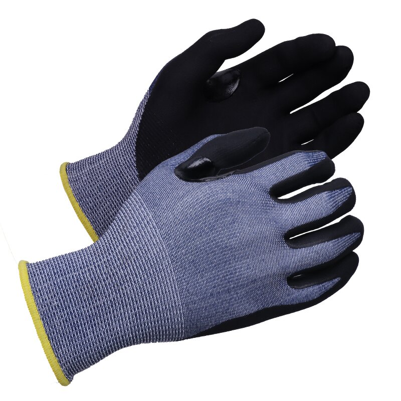 Ultra-Fine Foamed HPPE Safety Work Gloves Manufacturer - Knitted Nylon Latex Tiger Mouth Reinforcement XL General Purpose Soft Breathable Lined