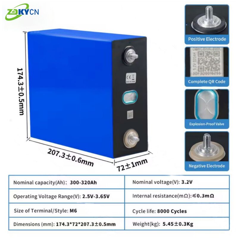 LiFePO4 Battery Manufacturer - Square 3.2V 314Ah 6000 Cycles for Home Energy Storage Gotion