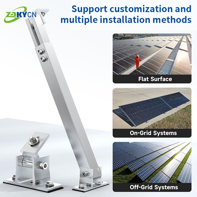 Solar Panel Mounting Bracket Manufacturer - Adjustable Tilt Angle for Flat Roof Al6005-T5