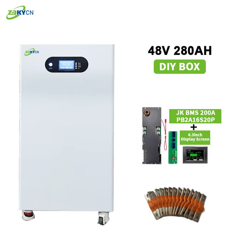 Battery Box Manufacturer - 16pcs DIY with JK 200A BMS 48V 280Ah-314Ah Lifepo4 for Rack