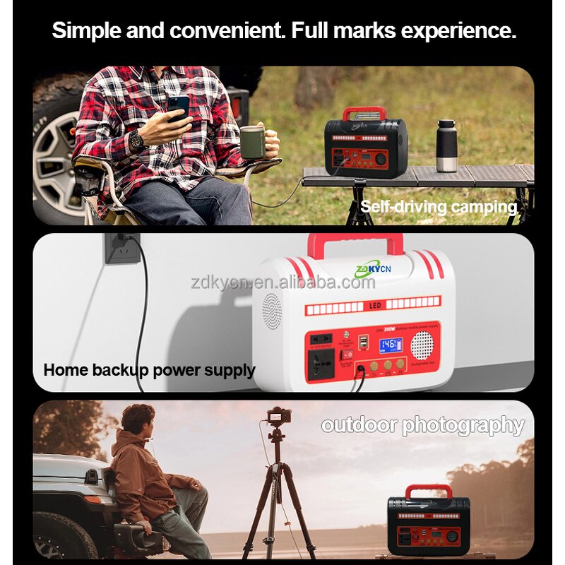 Solar Power Station Manufacturer - Portable 200W/300W High Power Emergency LiFePO4 for Outdoor