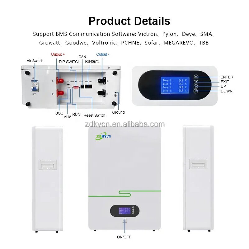 Solar Energy System Manufacturer - Waterproof 48V LiFePo4 5kWh-14.1kWh AC Output Wall Mounted