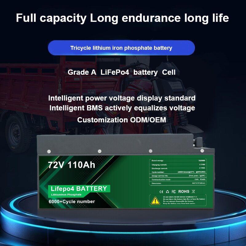Lithium Ion Battery Pack Manufacturer - 72V Deep Cycle 55Ah-330Ah LiFePO4 for EV Trike