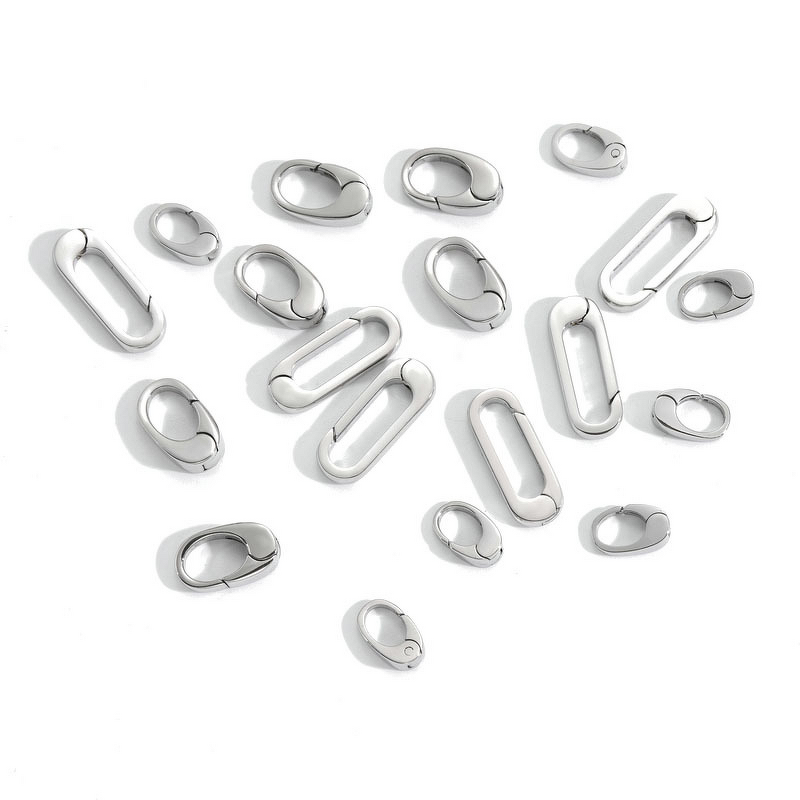 Oval Buckle Manufacturer - Stainless Steel Jewelry Clasp DIY Handmade Accessories Flat End Snap Button Multi-size 18K Gold