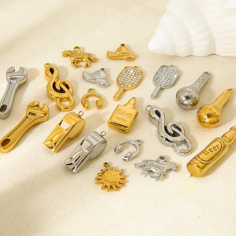 Stainless Steel Pendant Manufacturer - Europe United States INS tide Cool Women's Punk Wine Bottle Life Supplies Tools Gold Plated DIY