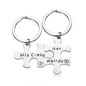 Stainless Steel Key Ring Manufacturer - Discount Hand Polish Holder Split Accessories Puzzle Keychain for Lovers
