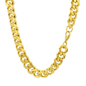 Stainless Steel Cuban Link Chain Manufacturer - Wholesale 18K Gold Fashion for Men DIY Making Popular European Wedding Engagement