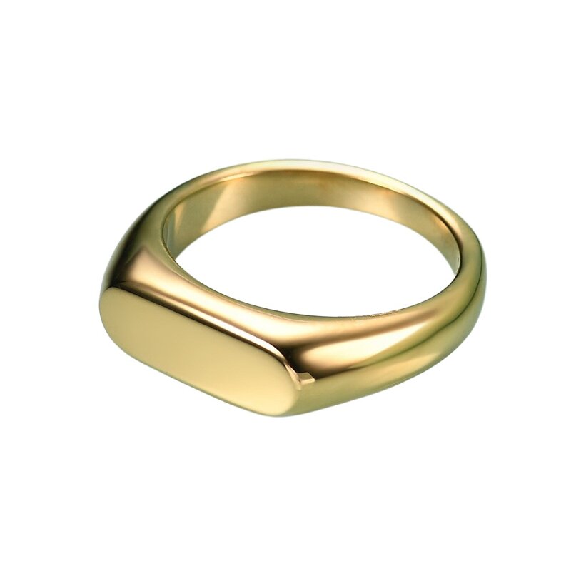 Stainless Steel Plain Ring Manufacturer - 5MM Casting Women Children's Gold Plated European American Hand Jewelry