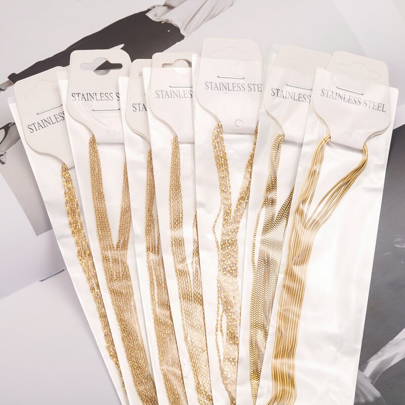 Stainless Steel Chains Accessories Manufacturer - 45cm Adjustable Necklace 18K Gold Plated with Needle Pin Silicone Bead Fashionable