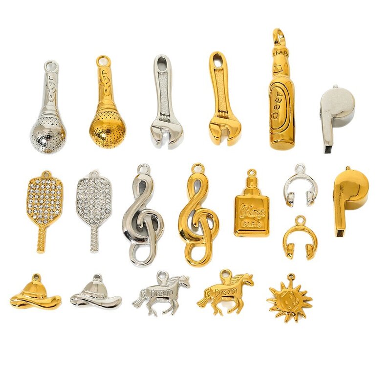 Stainless Steel Pendant Manufacturer - Europe United States INS tide Cool Women's Punk Wine Bottle Life Supplies Tools Gold Plated DIY