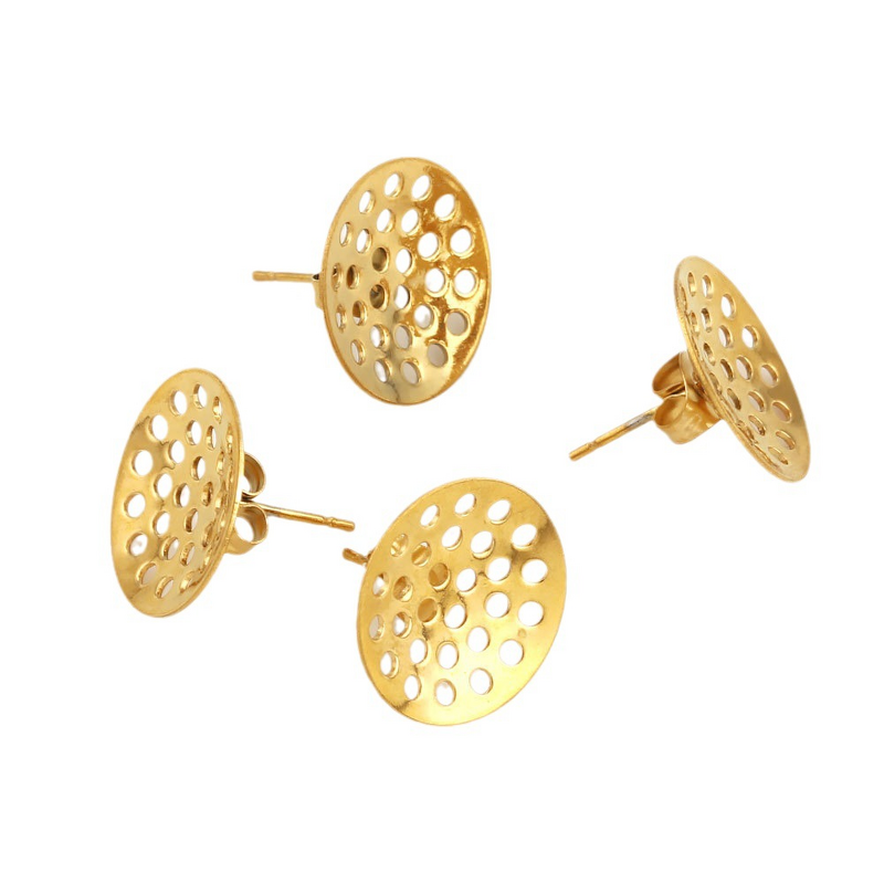 Stainless Steel Earring Accessories Manufacturer - Handmade DIY Hollow Titanium Steel Ball Studs Vacuum Butterfly Shape for Personalized