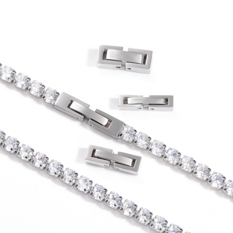 Stainless Steel Rectangular Buckle Manufacturer - Linsa Electroplated DIY Handmade Day-Shape Moonstone Customizable Necklace Accessories