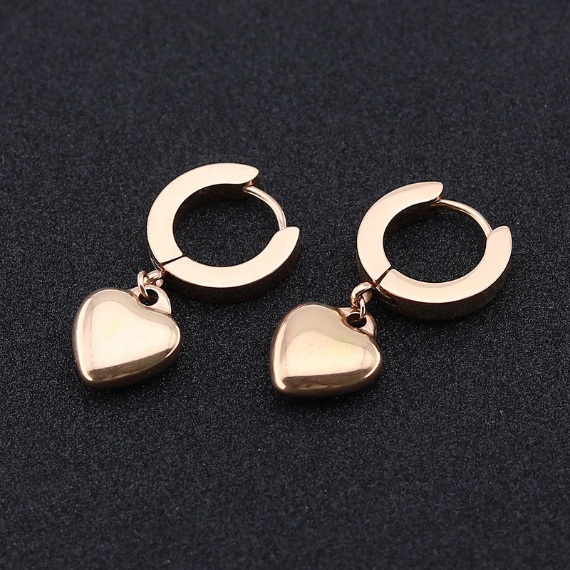 Stainless Steel Ear Cuffs Manufacturer - Wholesale Women's Trendy Jewelry Korean Japanese INS Style Heart Flat and Hoop Earrings