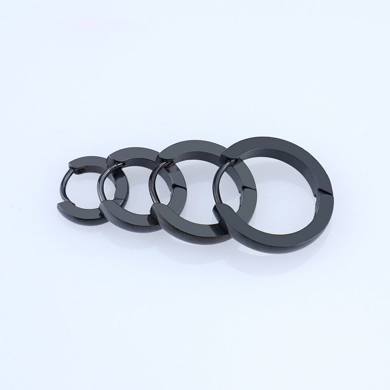 Stainless Steel Hoop Earrings Manufacturer - European American Style Fashion Classic Curved Small Circle Line Double-Sided Ear Buckle Jewelry