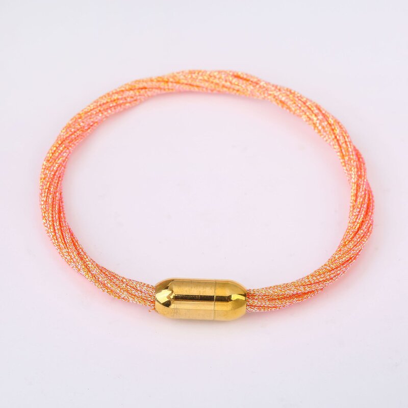 Stainless Steel Clasp Manufacturer - New Designs Fashion Jewelry Handmade Colorful Ropes Bracelet Women Bangle for Morocco Market