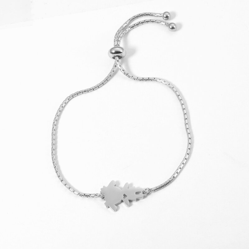 Stainless Steel Bead Charm Bracelet Manufacturer - Cross-border Hot Selling Simple Boys Girls Hollow love Lovers Joker Gold-color Plated