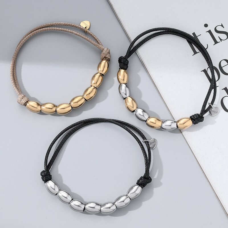 Stainless Steel Bead Bracelet Manufacturer - Handmade Braided Thread Rope Chunky Bead Jewelry for Men and Women for Anniversaries and Party