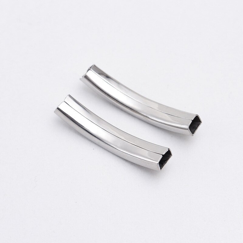 Stainless Steel Accessory Connectors Manufacturer - Wholesale Price Hollow Bend Elbow Pipe Bracelets Necklace Findings for DIY Making