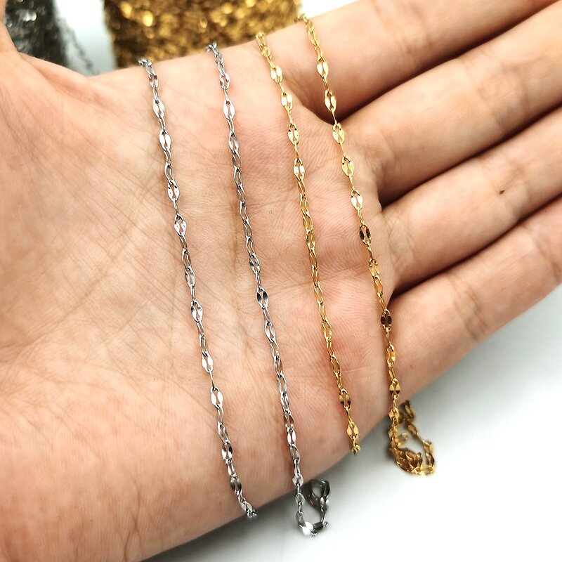 Stainless Steel Clavicle Chain Necklace Manufacturer - 100 Meters/Roll 2mm Thin New Butterfly PVD Gold Plated No Fade Bulk Lip for Men Women