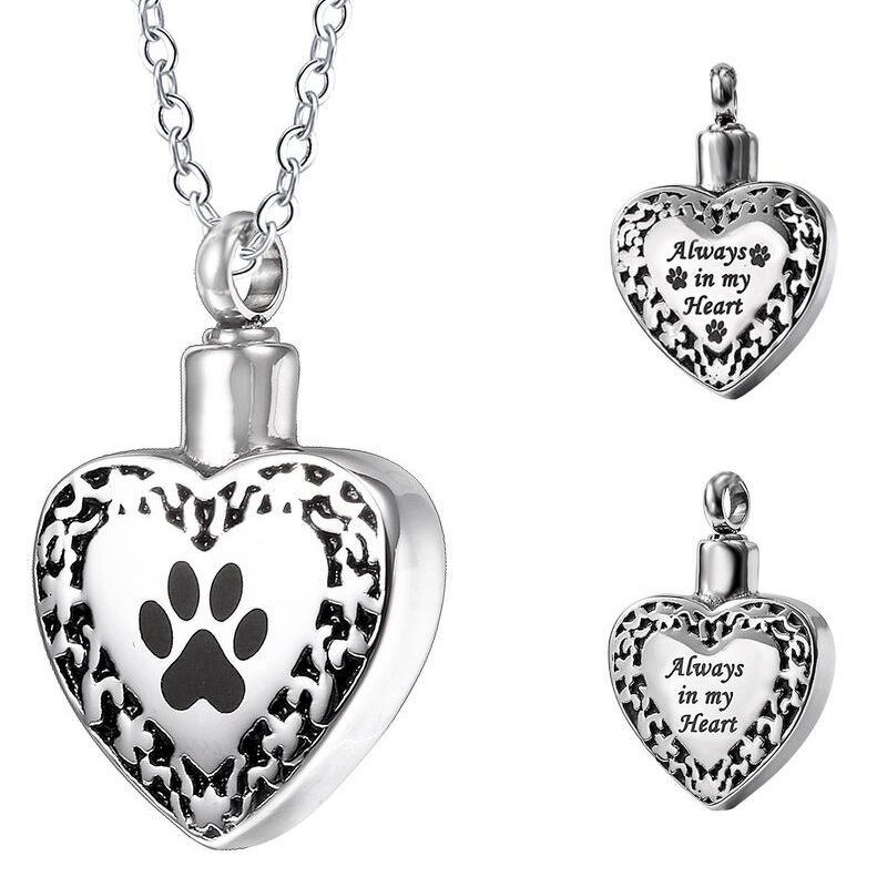 Stainless Steel Heart-Shaped Urn Pendant Manufacturer - Wholesale European American Retro Style Popular Hot Supply Necklace Perfume Pendants Charms