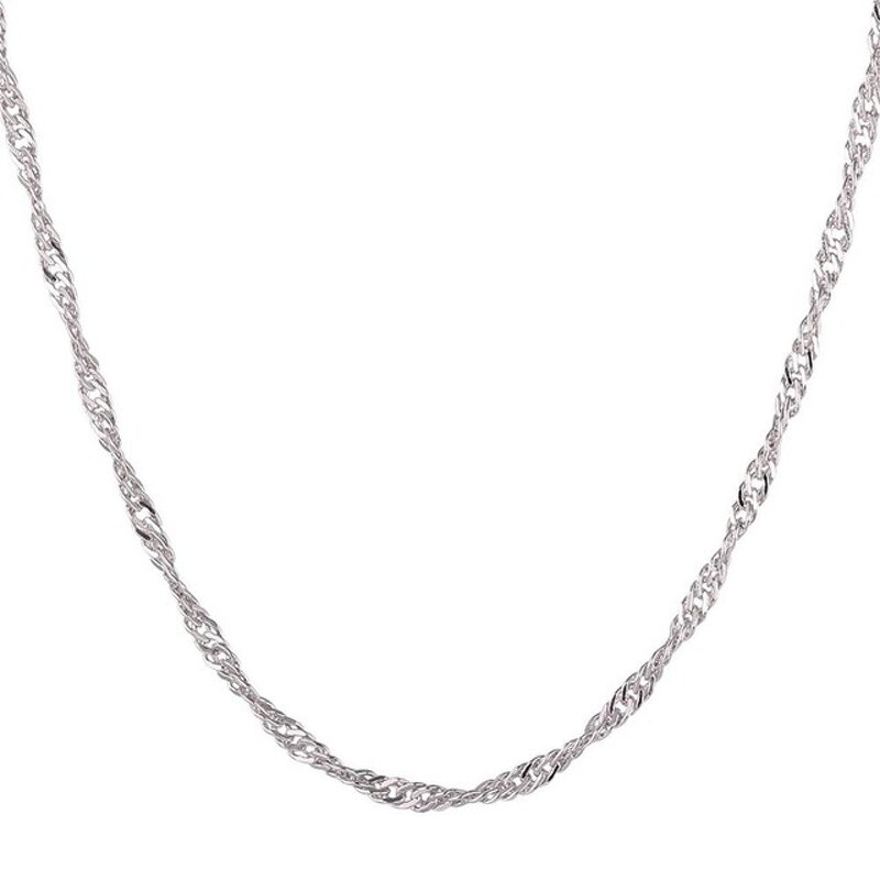 Stainless Steel Water-wave Chain Manufacturer - 100meters/roll 2mm Wide Non Tarnish 18K Gold Plated Singapore Necklace for DIY Jewelry Making