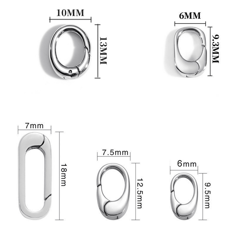 Oval Buckle Manufacturer - Stainless Steel Jewelry Clasp DIY Handmade Accessories Flat End Snap Button Multi-size 18K Gold