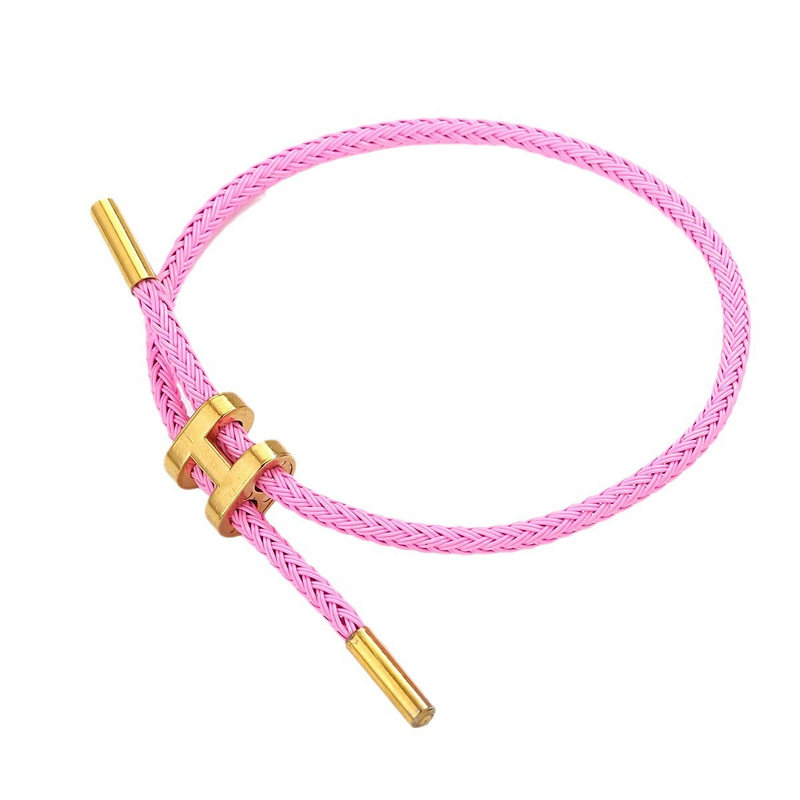 Stainless Steel Bangle Manufacturer - Cross-Border Adjustable 3D Hard Gold 18K Gold-Plated I-Shaped Buckle Fashion String for Bracelet Weaving