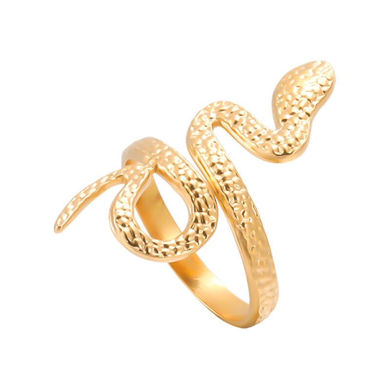 Stainless Steel Snake Shaped Ring Manufacturer - Milliedition Vintage Open 18k Gold Plated for Women Men