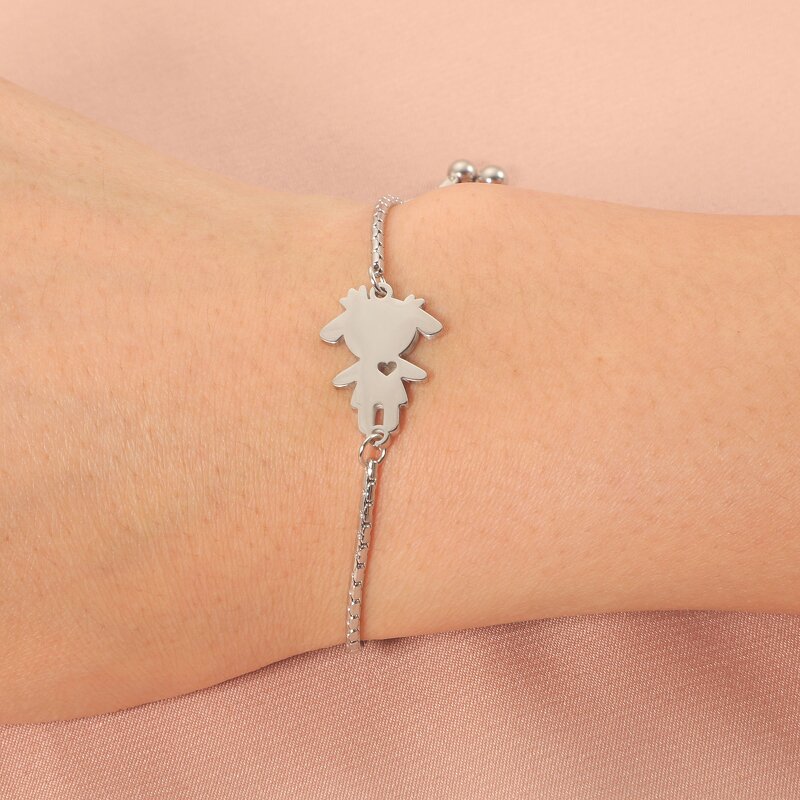 Stainless Steel Bead Charm Bracelet Manufacturer - Cross-border Hot Selling Simple Boys Girls Hollow love Lovers Joker Gold-color Plated