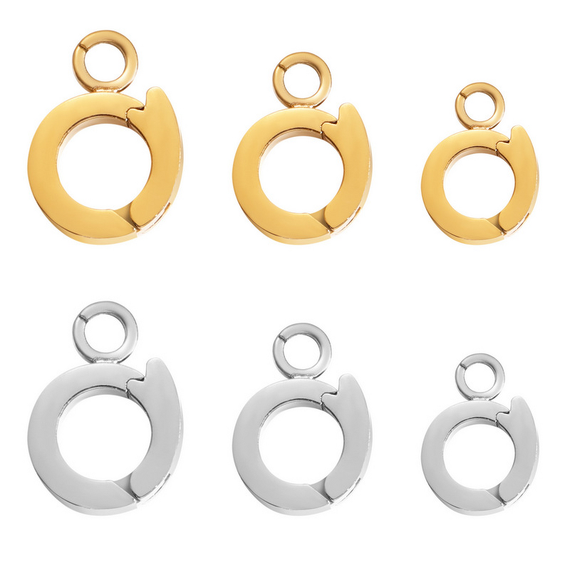 Round Buckle Manufacturer - Linsa High Quality 316 Stainless Steel 18K Gold Plated DIY Handmade Jewelry for Necklace Clasp