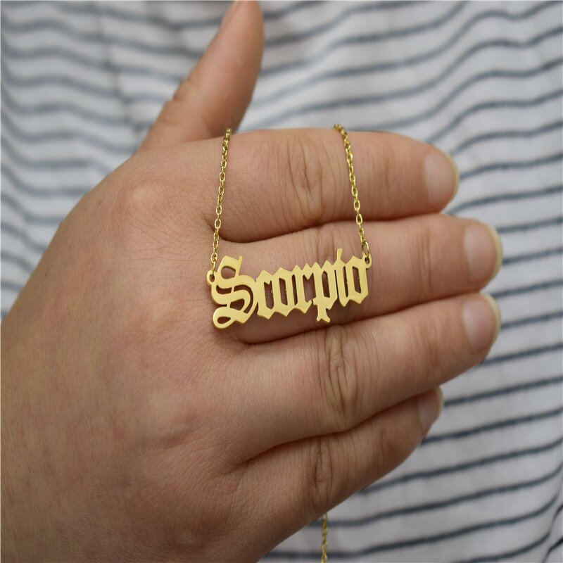 Stainless Steel Horoscope Sign Necklace Manufacturer - Waterproof Custom Name 18K Zodiac Factory