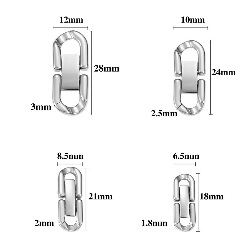 U-Shaped Clasp Manufacturer - Stainless Steel Electroplated DIY Handmade Cuban Chain Jewelry Buckle Simple Accessories Chain Connecting