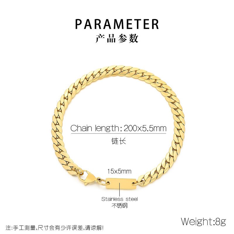 Stainless Steel Jewelry Set Manufacturer - Wholesale Custom Hand Made 18k Pvd Gold Trendy NK Men Women Geometric Chain Bracelet Necklace