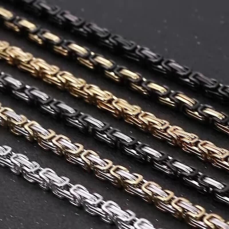 Stainless Steel Byzantine Chain Set Manufacturer - Wholesale Jewelry Luxury 4mm 6mm 8mm Bracelets Necklace for Men Colorful Designer Titanium Steel
