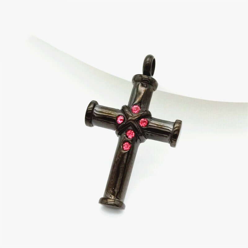 Stainless Steel Cross Pendant Manufacturer - Micro-Diamond Ashes Urn Waterproof Christian Commemorative Cremation Charm