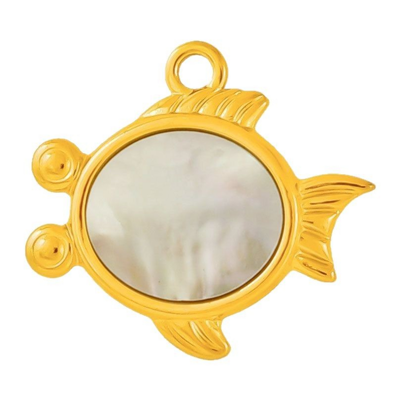 Stainless Steel Marine Series Pendant Manufacturer - 304 Punk Style Seahorse Crab Goldfish Natural Shell 18K Gold Plated DIY Necklace Jewelry