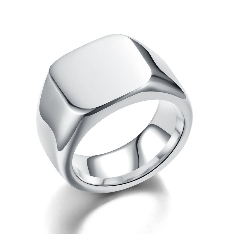 Stainless Steel Blank Ring Manufacturer - Cross-border Accessories European American Personality Men Children's Retro Casting square Trendy