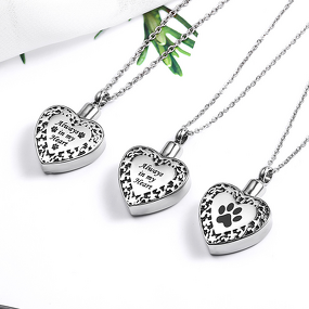 Stainless Steel Heart-Shaped Urn Pendant Manufacturer - Wholesale European American Retro Style Popular Hot Supply Necklace Perfume Pendants Charms