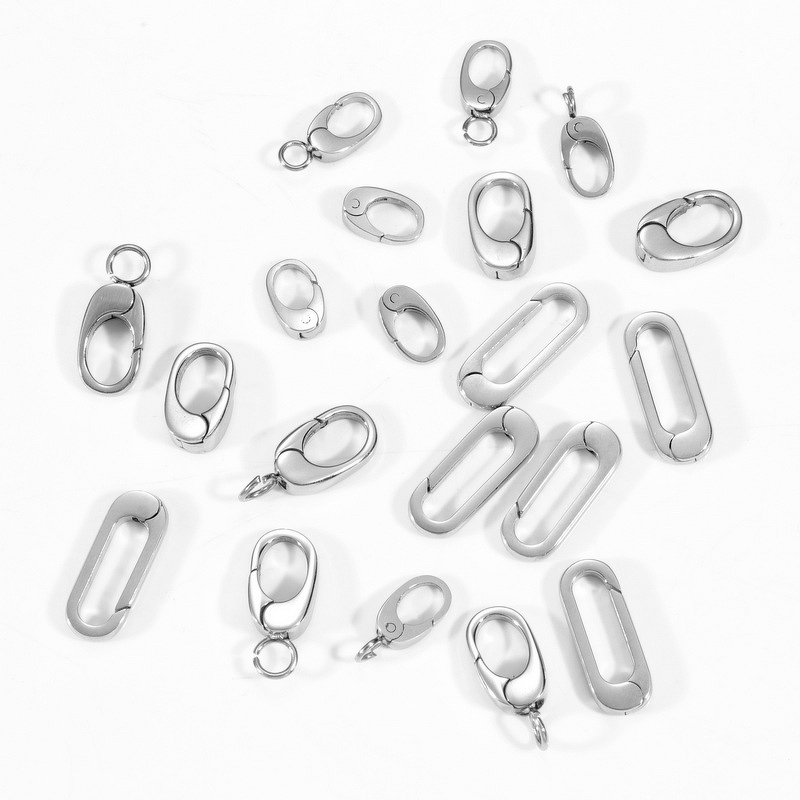 Oval Buckle Manufacturer - Stainless Steel Jewelry Clasp DIY Handmade Accessories Flat End Snap Button Multi-size 18K Gold