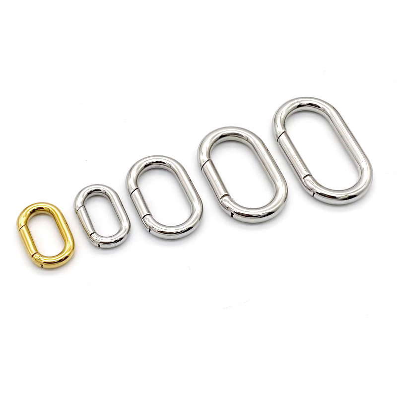 Spring Hook Manufacturer - 316L Stainless Steel Running Loop Outdoor Carabiner Oval Safety Snap Hook Polished Spring Buckle Wholesale Clasps