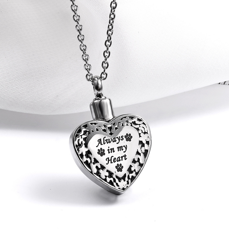 Stainless Steel Heart-Shaped Urn Pendant Manufacturer - Wholesale European American Retro Style Popular Hot Supply Necklace Perfume Pendants Charms