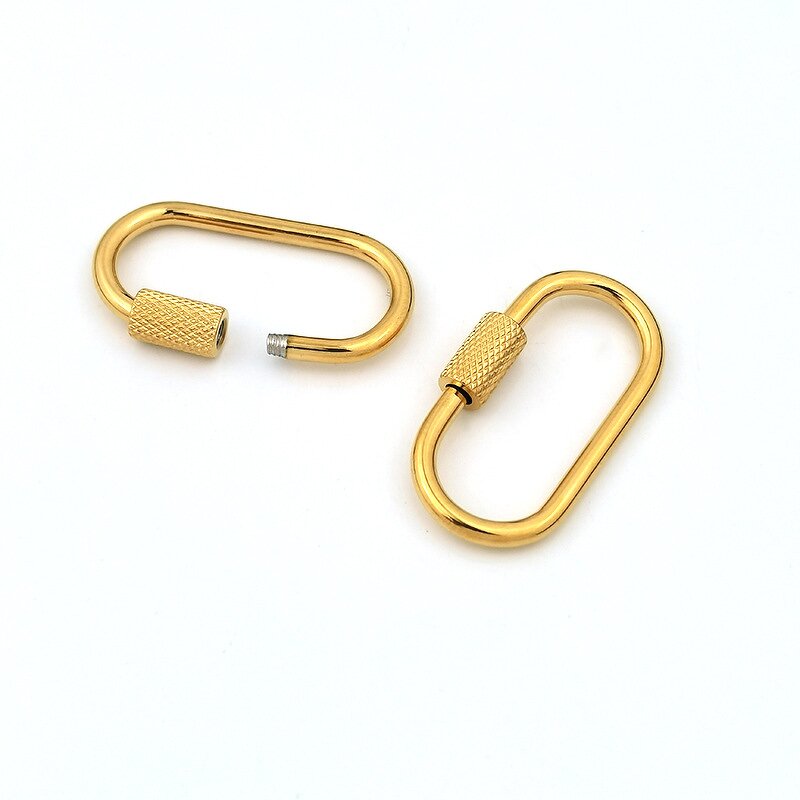Stainless Steel Link Clasp Manufacturer - Oval Jewelry Making With PVD Gold Electroplating Coating for Permanent Heart Making Accessory