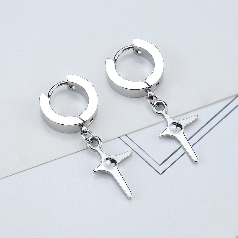 Stainless Steel Ear Cuffs Manufacturer - 2026 European American Style Simple Personality Fashion Pendant Earrings Hot Sale for Gifts