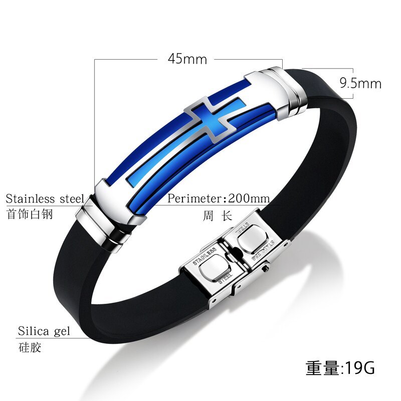 Stainless Steel Cross Bracelets Manufacturer - 2025 Wholesale Stock Mixed Designs Men's Religious Lord's Prayer Silicone Spanish Fashion Charm