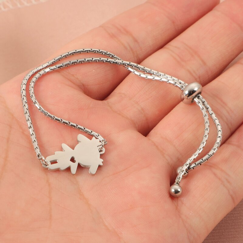 Stainless Steel Bead Charm Bracelet Manufacturer - Cross-border Hot Selling Simple Boys Girls Hollow love Lovers Joker Gold-color Plated