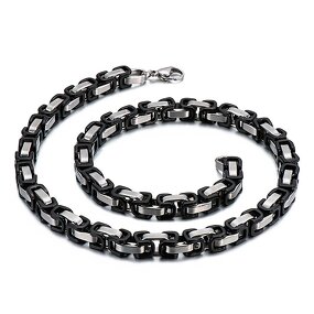 Stainless Steel Byzantine Chain Set Manufacturer - Wholesale Linsa Jewelry Luxury 4mm 6mm 8mm Necklace for Men Colorful Designer Titanium Steel