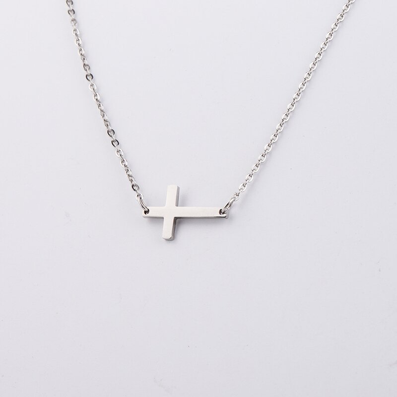 Stainless Steel Cross Pendant Necklace Manufacturer - Cross-border Hot-selling Mirror European American Trendy Unisex Collarbone