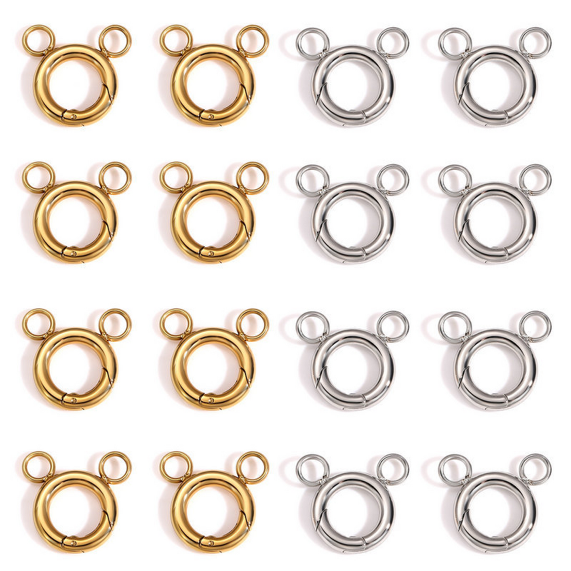Round Pendant Ring Clasp Manufacturer - 18K Gold Plated Spring DIY Handmade Jewelry Accessories Polished Connector for Necklace Making