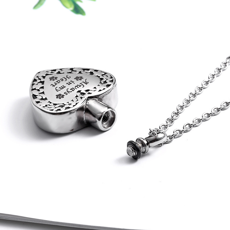 Stainless Steel Heart-Shaped Urn Pendant Manufacturer - Wholesale European American Retro Style Popular Hot Supply Necklace Perfume Pendants Charms